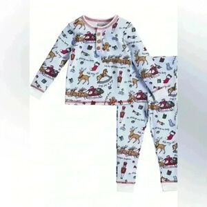 Mud pie retro Christmas 2 piece pajamas sz. 2t NWOT CLASSIC RETO HOLIDAY